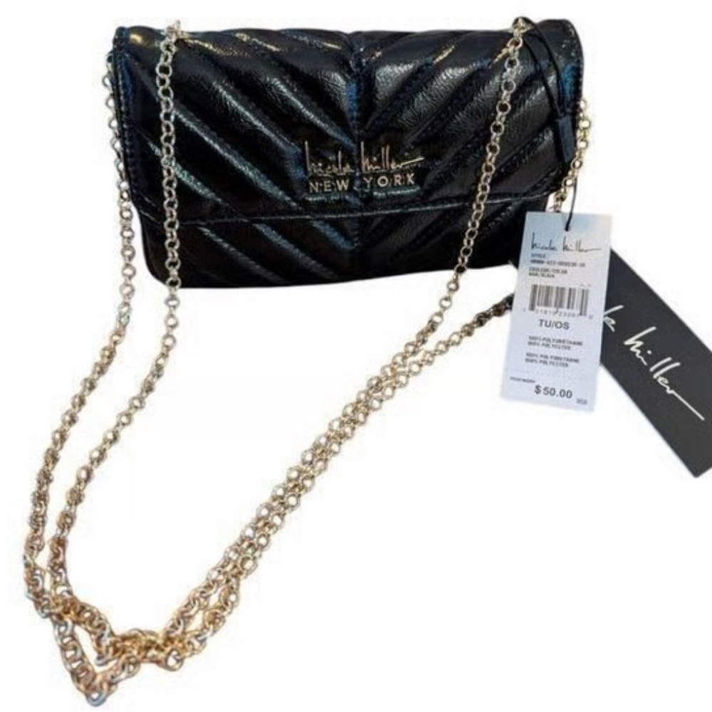 NWT Nicole Miller Black Crossbody - Picture 1 of 6